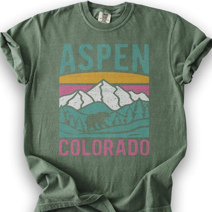 Aspen Colorado Bear T-Shirt - Moss