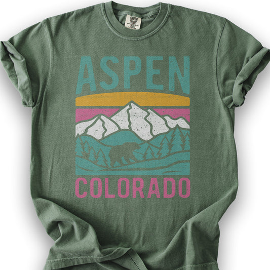 Aspen Colorado Bear T-Shirt - Moss