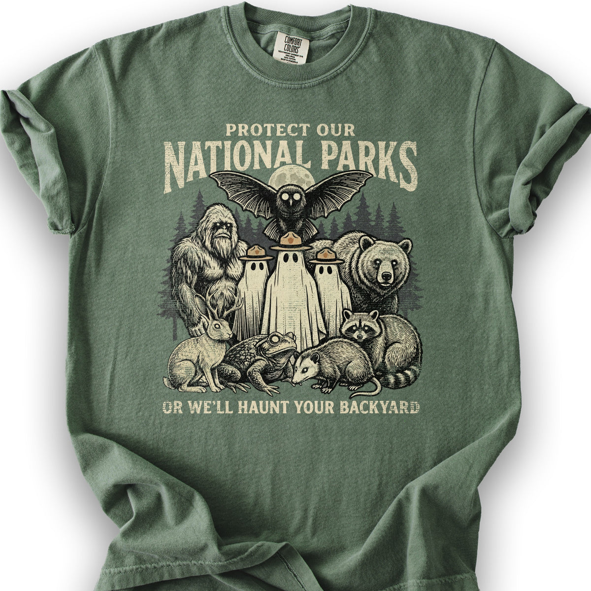 National Parks Backyard Haunt T-Shirt - Moss