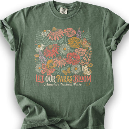 Let Our Parks Bloom T-Shirt - Moss