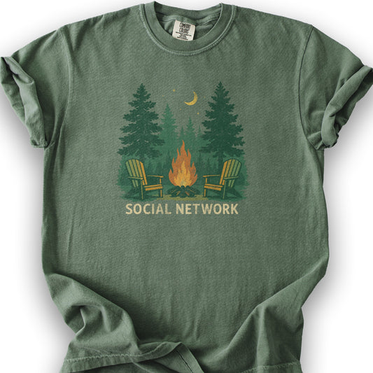 Camping "Social Network" T-Shirt - Moss