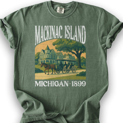 Mackinac Island Michigan "Big and Bold" T-Shirt - Moss