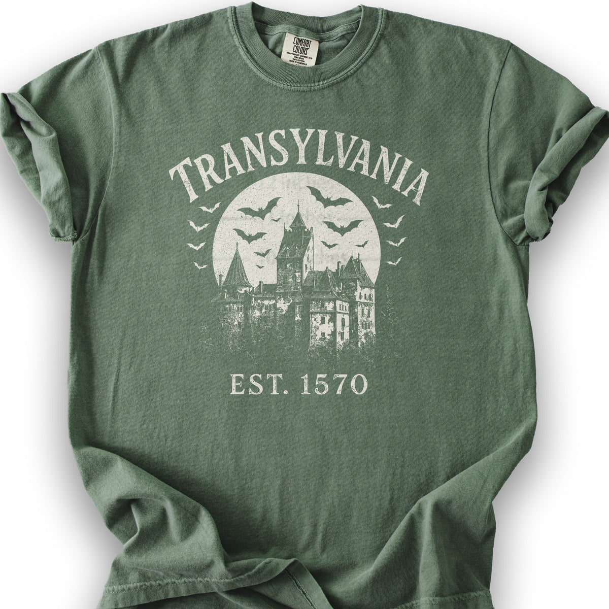 Transylvania Bran Castle T-Shirt - Moss