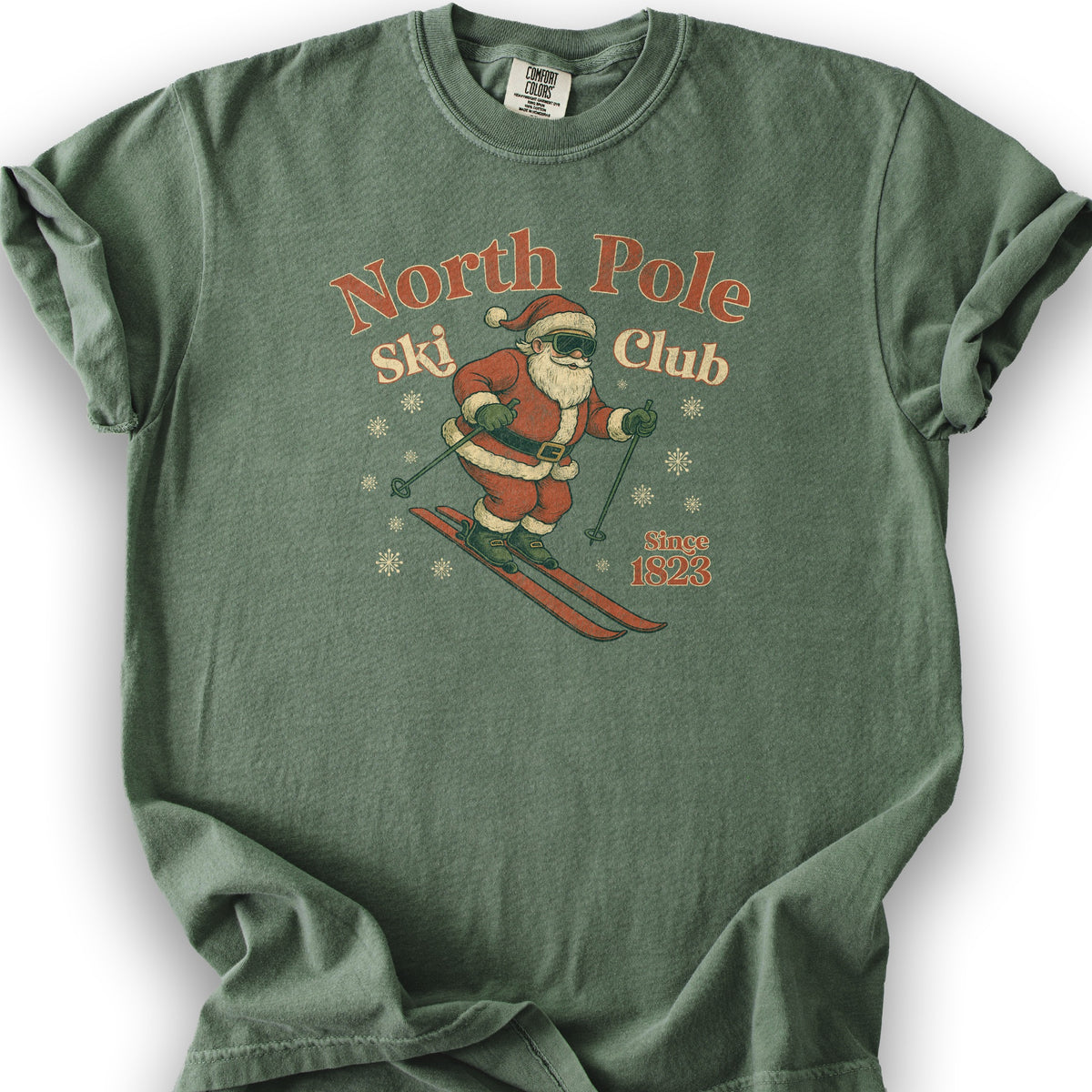 North Pole Ski Club T-shirt - Moss