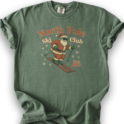 North Pole Ski Club T-shirt - Moss