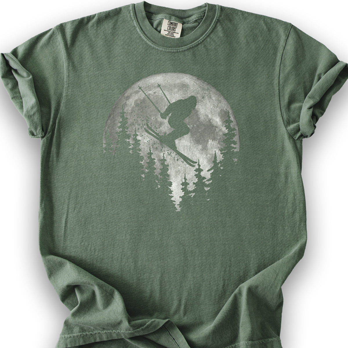Bigfoot Ski Moon T-shirt - Moss