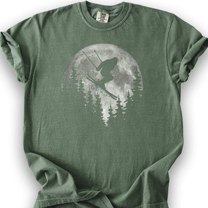 Bigfoot Ski Moon T-shirt - Moss