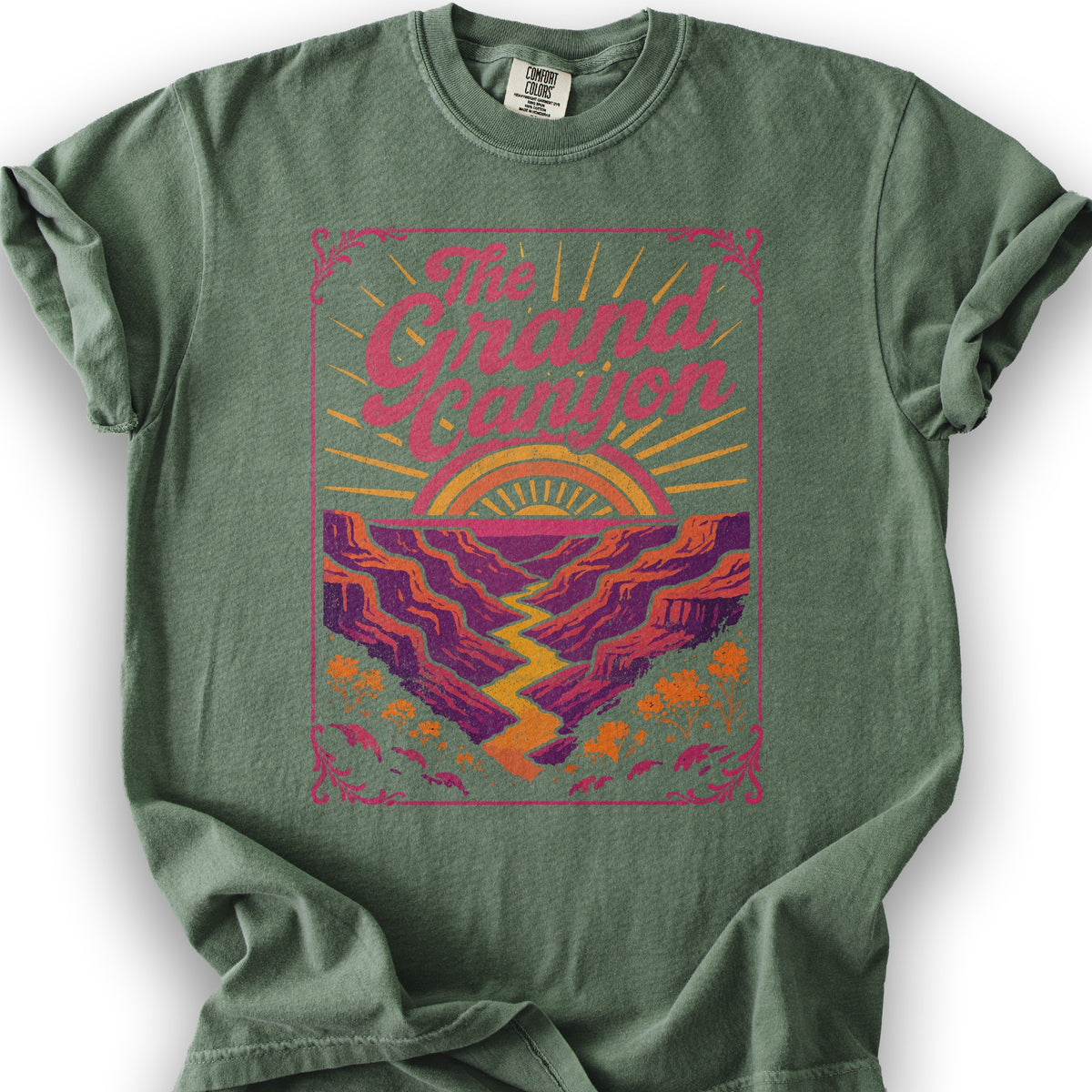 Grand Canyon Retro Neon T-shirt - Moss