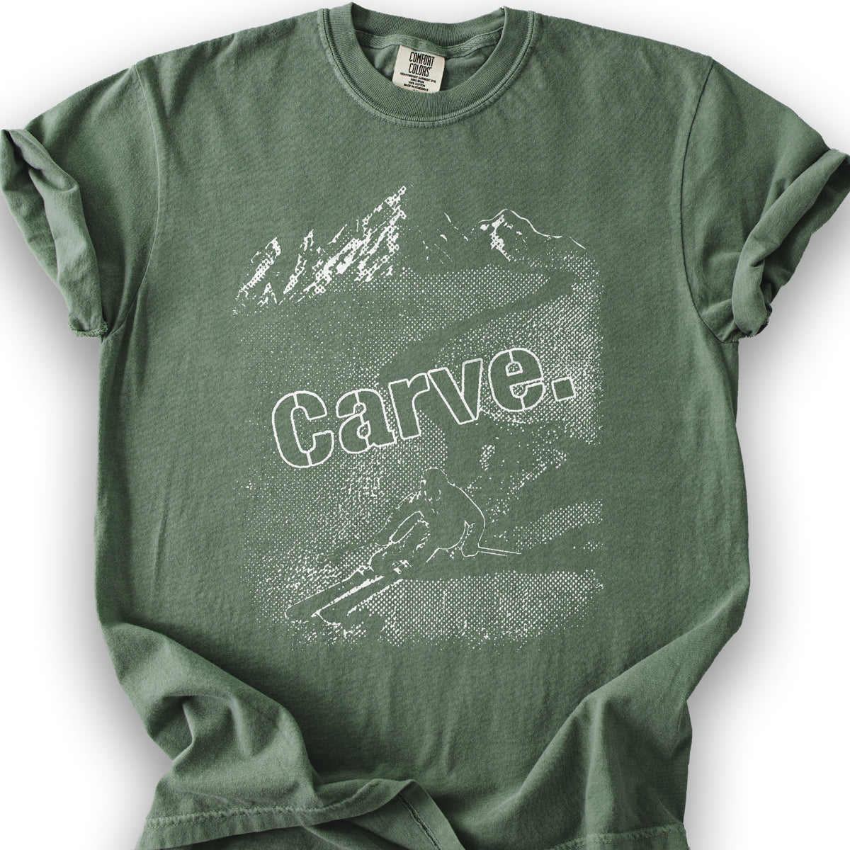 Carve Ski Print T-shirt - Moss
