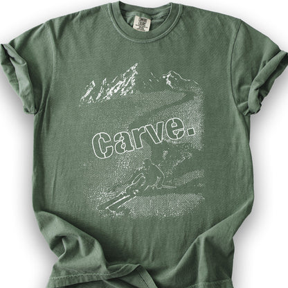 Carve Ski Print T-shirt - Moss