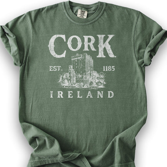 Cork Vintage Print T-Shirt - Moss