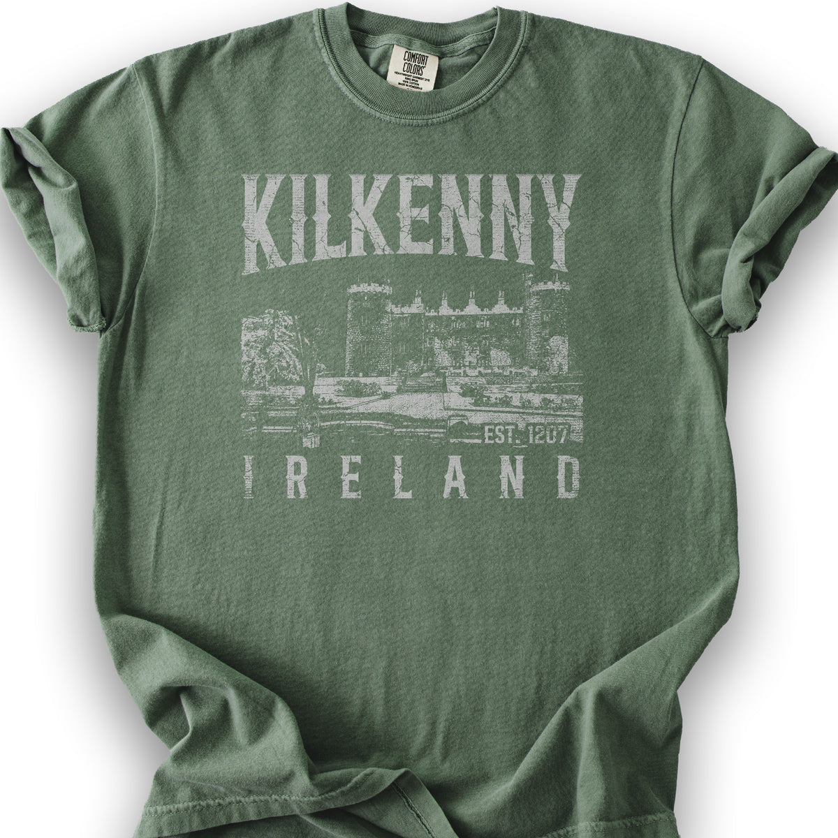 Kilkenny Ireland Vintage Print T-Shirt - Moss