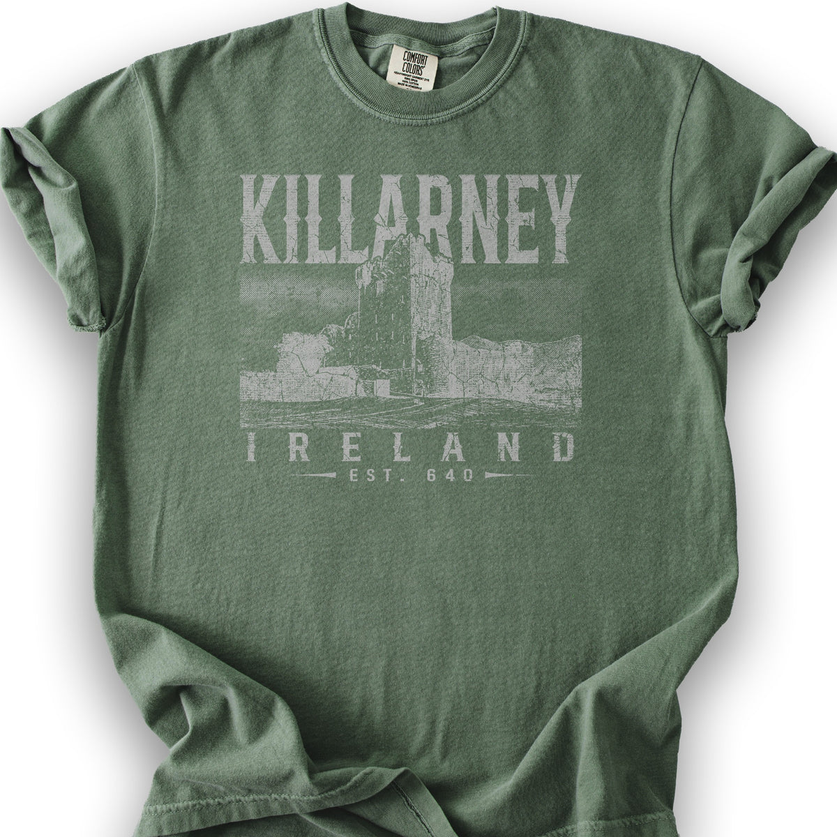 Killarney Ireland Vintage Print T-Shirt - Moss
