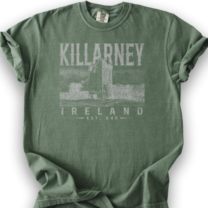 Killarney Ireland Vintage Print T-Shirt - Moss