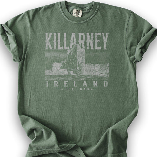 Killarney Ireland Vintage Print T-Shirt - Moss