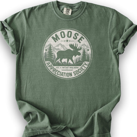 Moose Appreciation Society T-Shirt - Moss