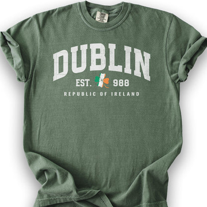 Dublin Varsity Flag T-Shirt - Moss