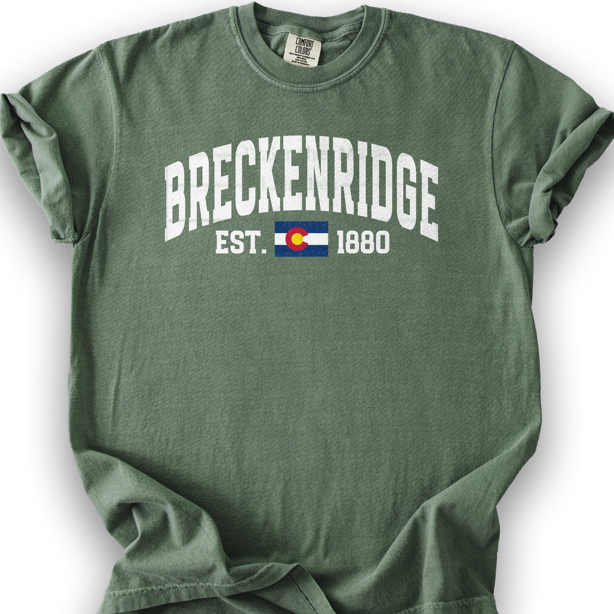 Breckenridge Colorado Varsity T-Shirt - Moss