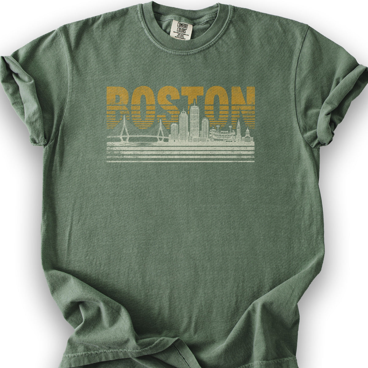 Boston Skyline T-Shirt - Moss