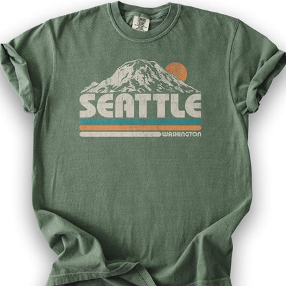Seattle Retro Stripe T-Shirt - Moss