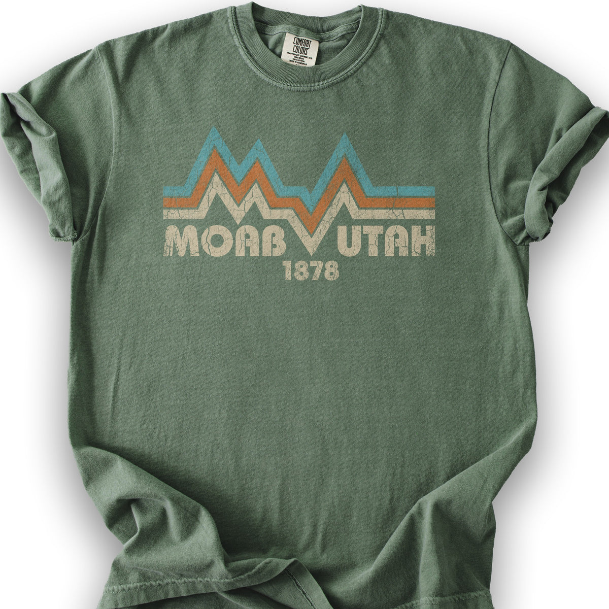 Moab Utah Retro T-Shirt - Moss