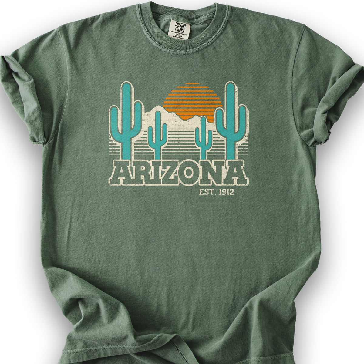 Arizona Retro Cactus T-Shirt - Moss