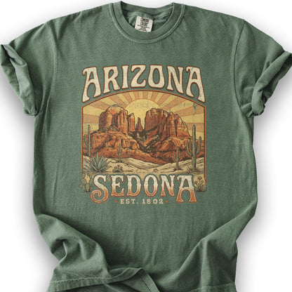 Sedona Arizona Sunset T-Shirt - Moss