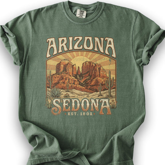 Sedona Arizona Sunset T-Shirt - Moss