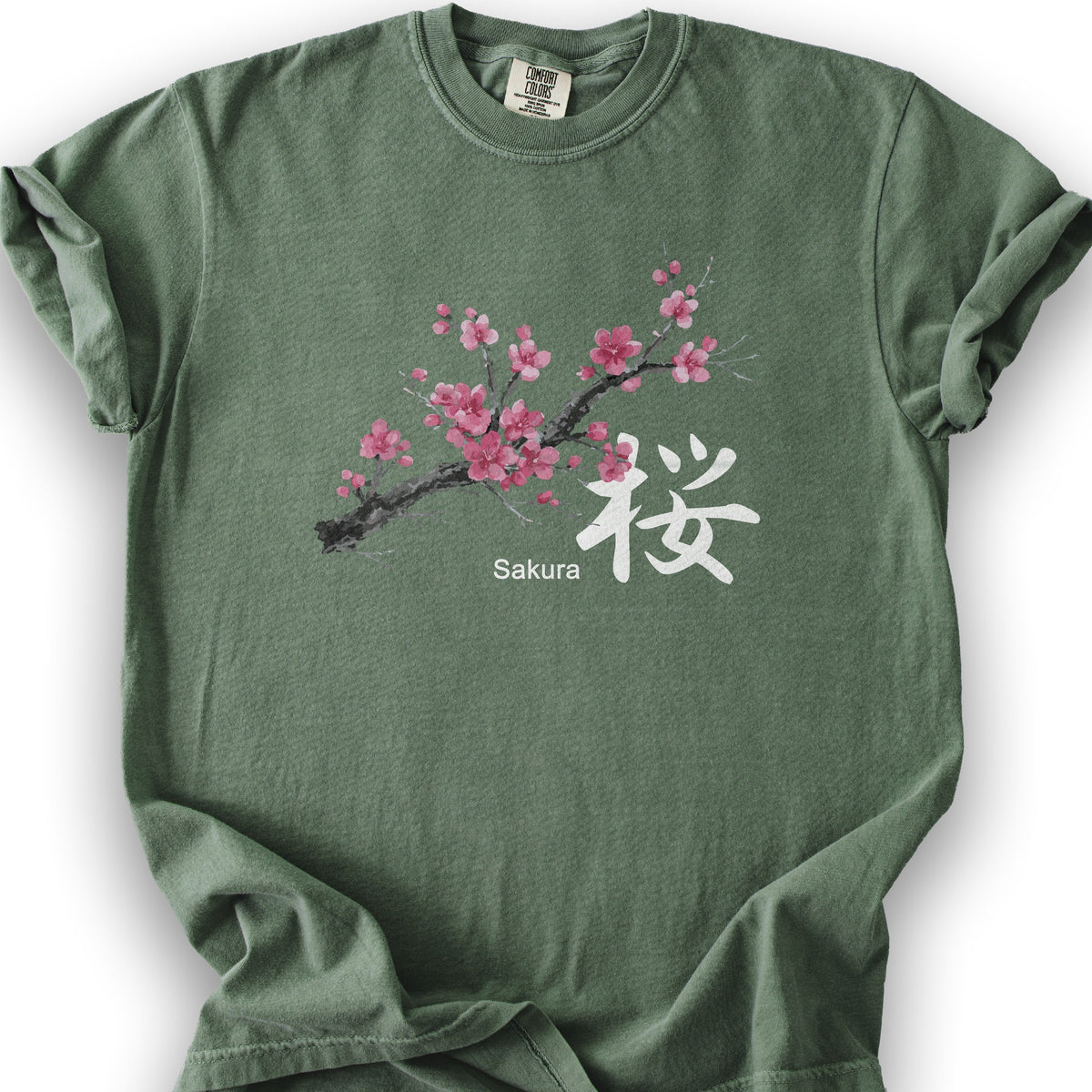 Cherry Blossom Sakura T-Shirt - Moss
