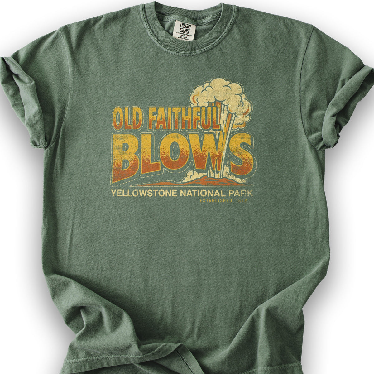 Old Faithful Blows T-Shirt - Moss