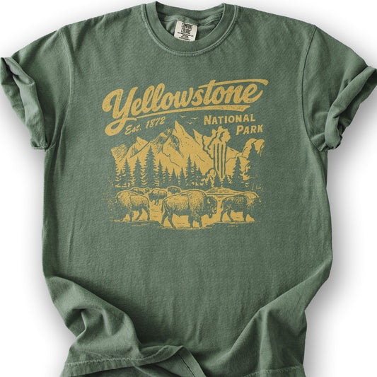Yellowstone "Vintage Sketch" T-Shirt - Moss