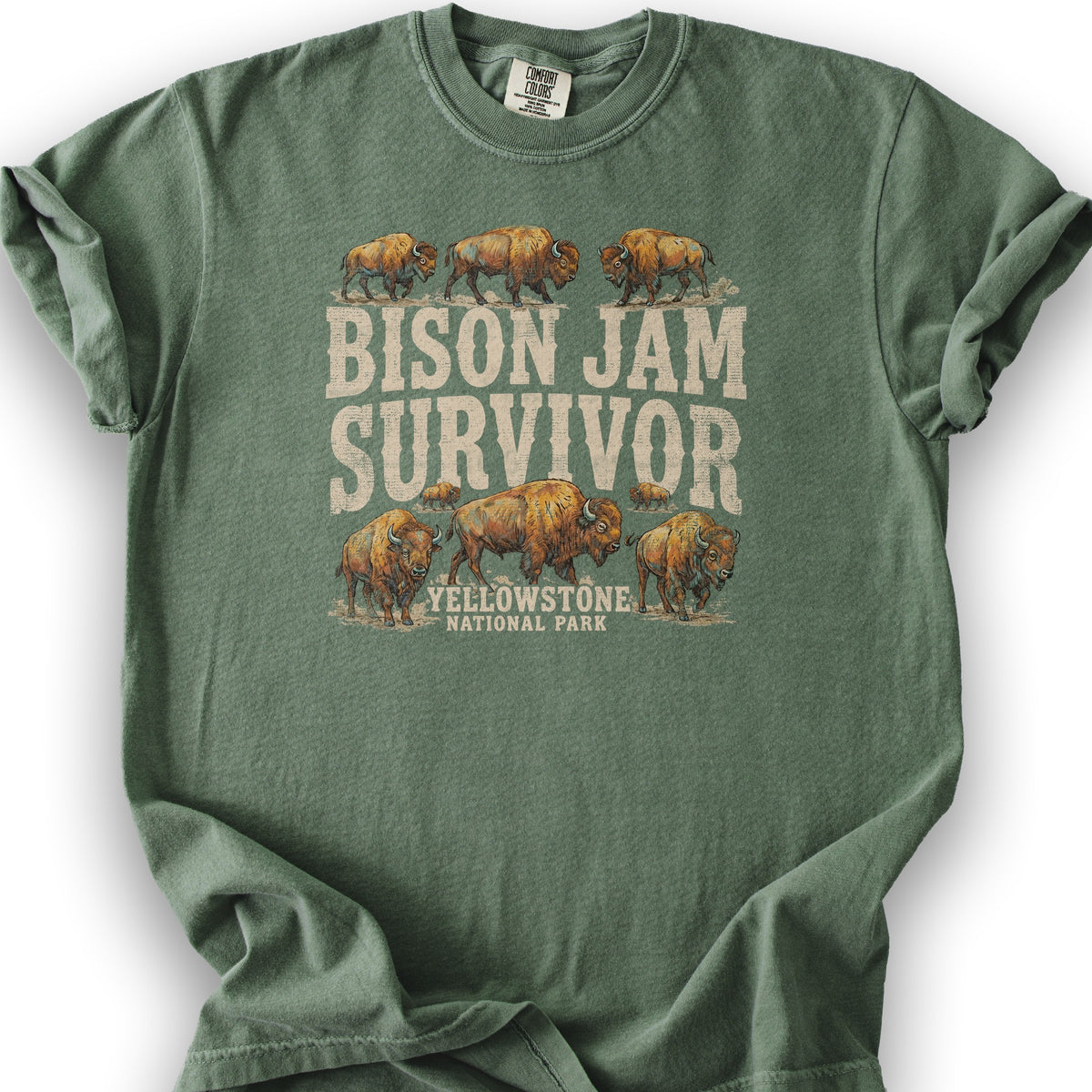 Bison Jam Survivor T-Shirt - Moss