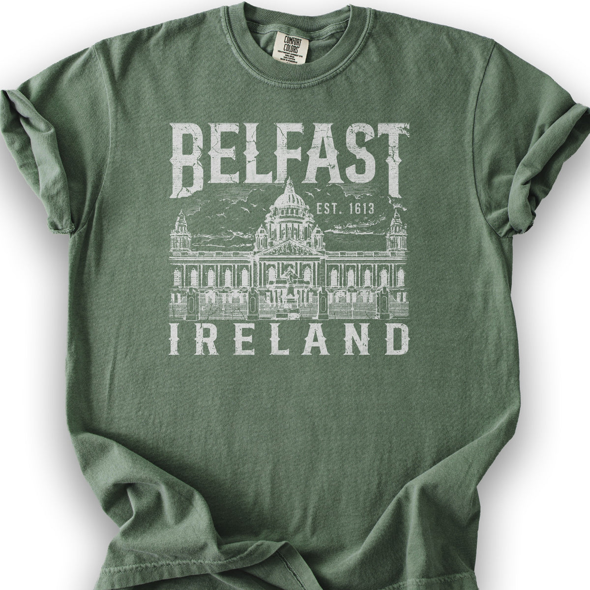 Belfast Ireland T-Shirt - Moss
