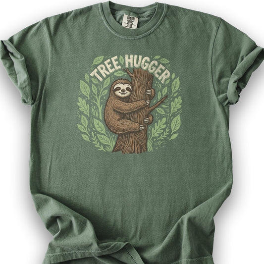Tree Hugger Sloth T-Shirt - Moss