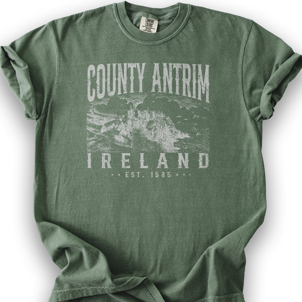 County Antrim Ireland T-Shirt - Moss