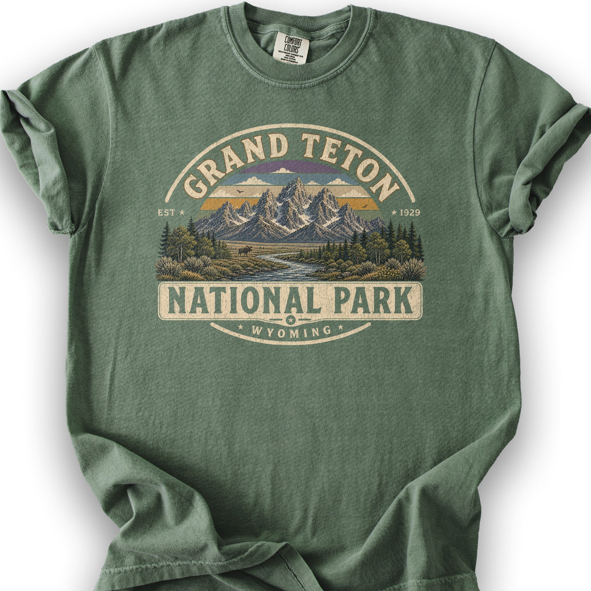 Grand Teton Medallion T-Shirt - Moss