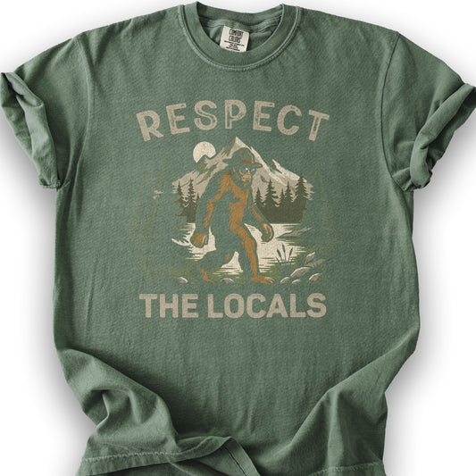 Respect The Locals Bigfoot Ranger T-Shirt - Moss