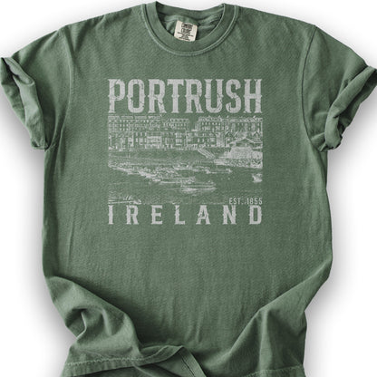 Portrush Ireland Sketch T-Shirt - Moss