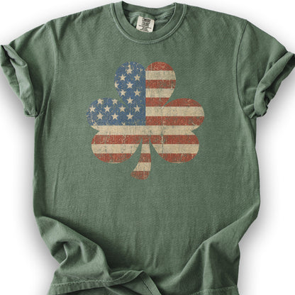 Vintage Flag Shamrock T-Shirt - Moss