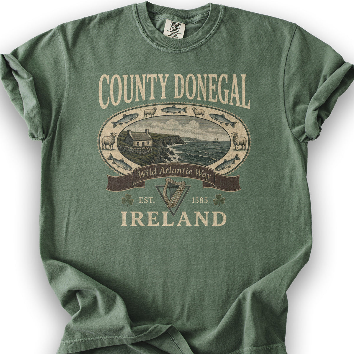County Donegal Heritage T-Shirt - Moss