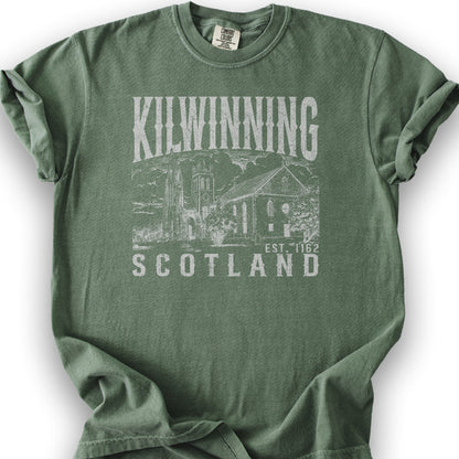 Kilwinning Scotland Sketch T-Shirt - Moss