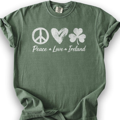 Peace Love Ireland T-Shirt - Moss