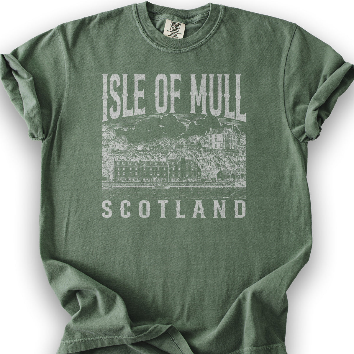 Isle of Mull Sketch T-Shirt - Moss