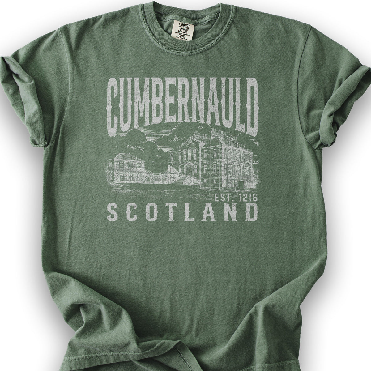 Cumbernauld Scotland Sketch T-Shirt - Moss