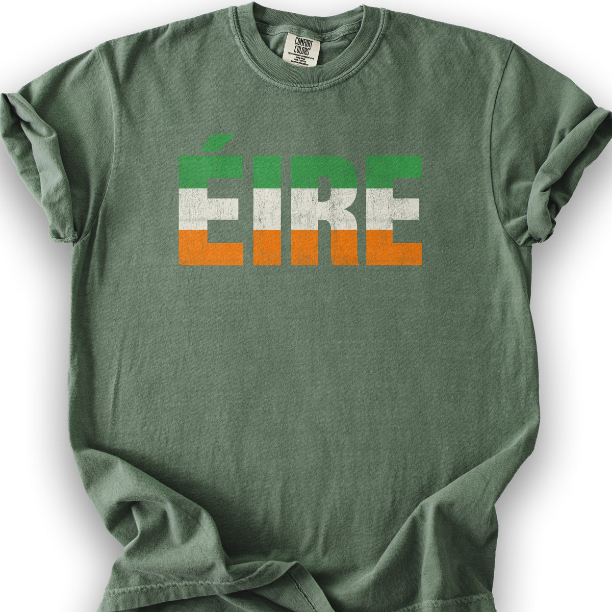 Eire Tricolor Stripe T-Shirt - Moss