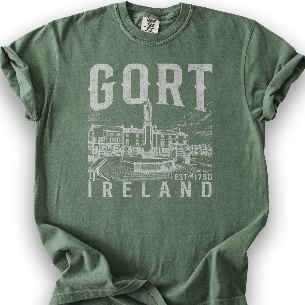 Gort Ireland Sketch T-Shirt - Moss