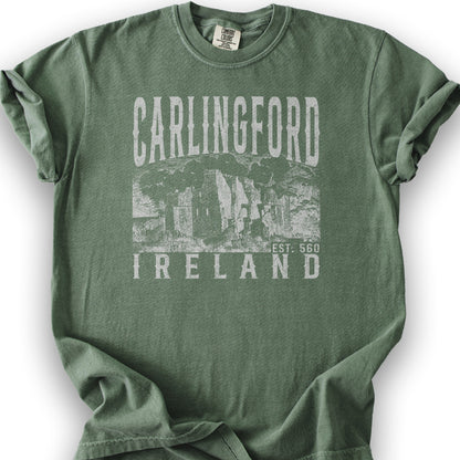 Carlingford Ireland Sketch T-Shirt - Moss