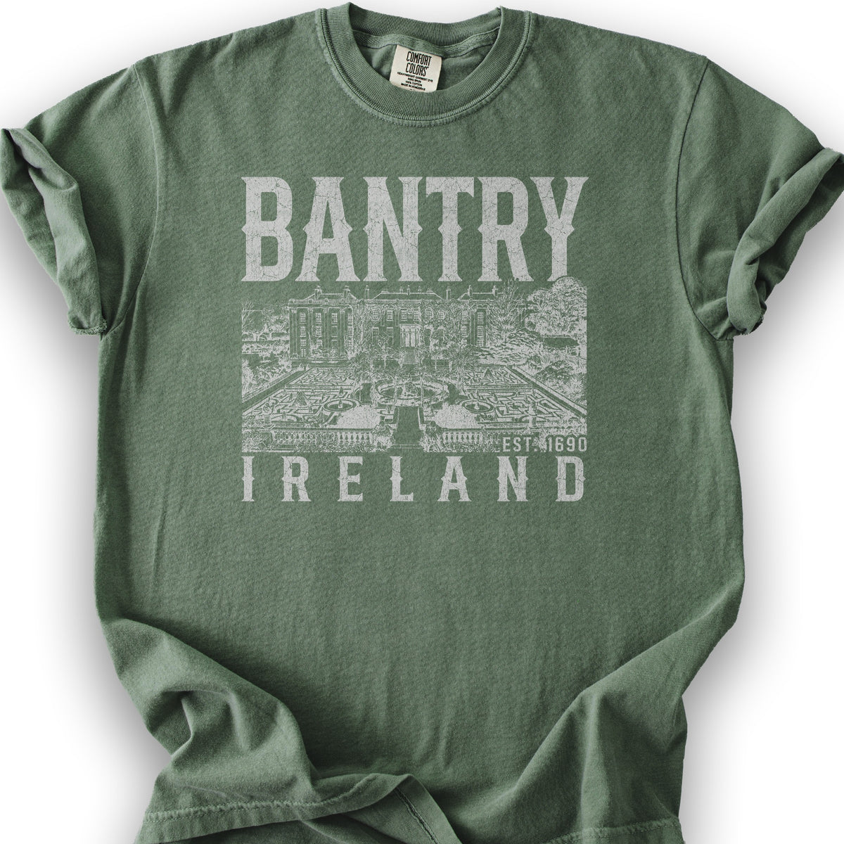 Bantry Ireland Sketch T-Shirt - Moss