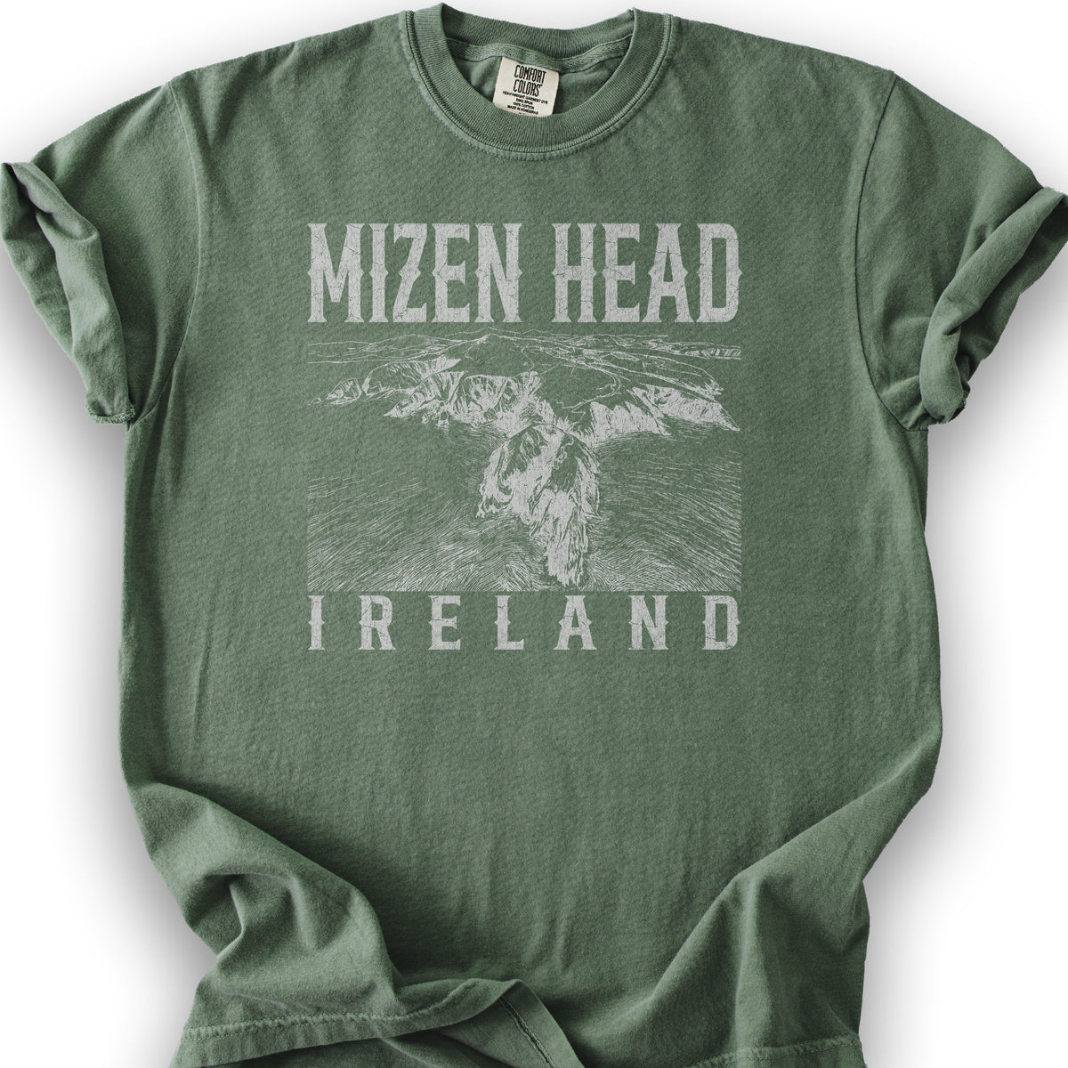Mizen Head Ireland Sketch T-Shirt - Moss