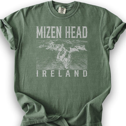 Mizen Head Ireland Sketch T-Shirt - Moss